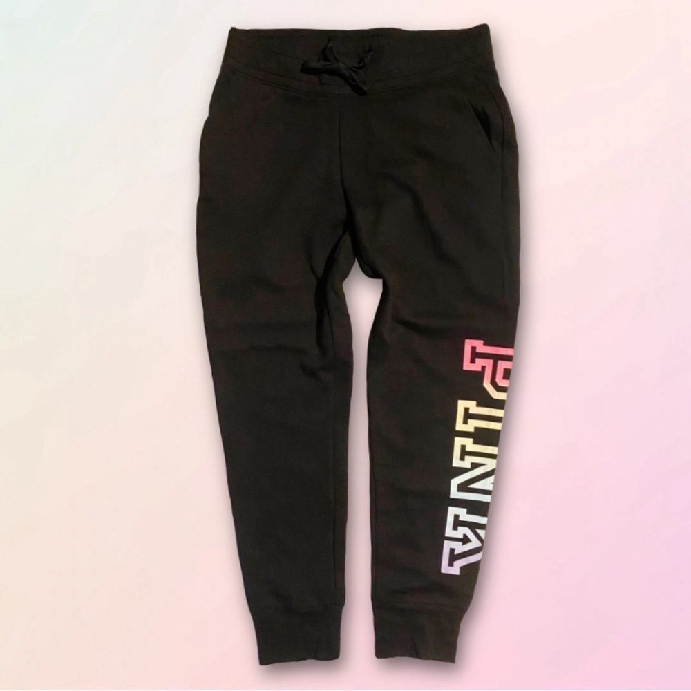 VS Pink, Retro, Rainbow Logo, Basic Black, Pocket Joggers